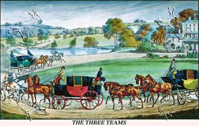 The Three Horse Teams by Henry Alken 