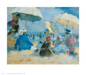 Mothers and Children Under Three Umbrellas