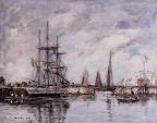 Boudin Deauville Norwegian Three-Master Leaving Port 1897 sm   